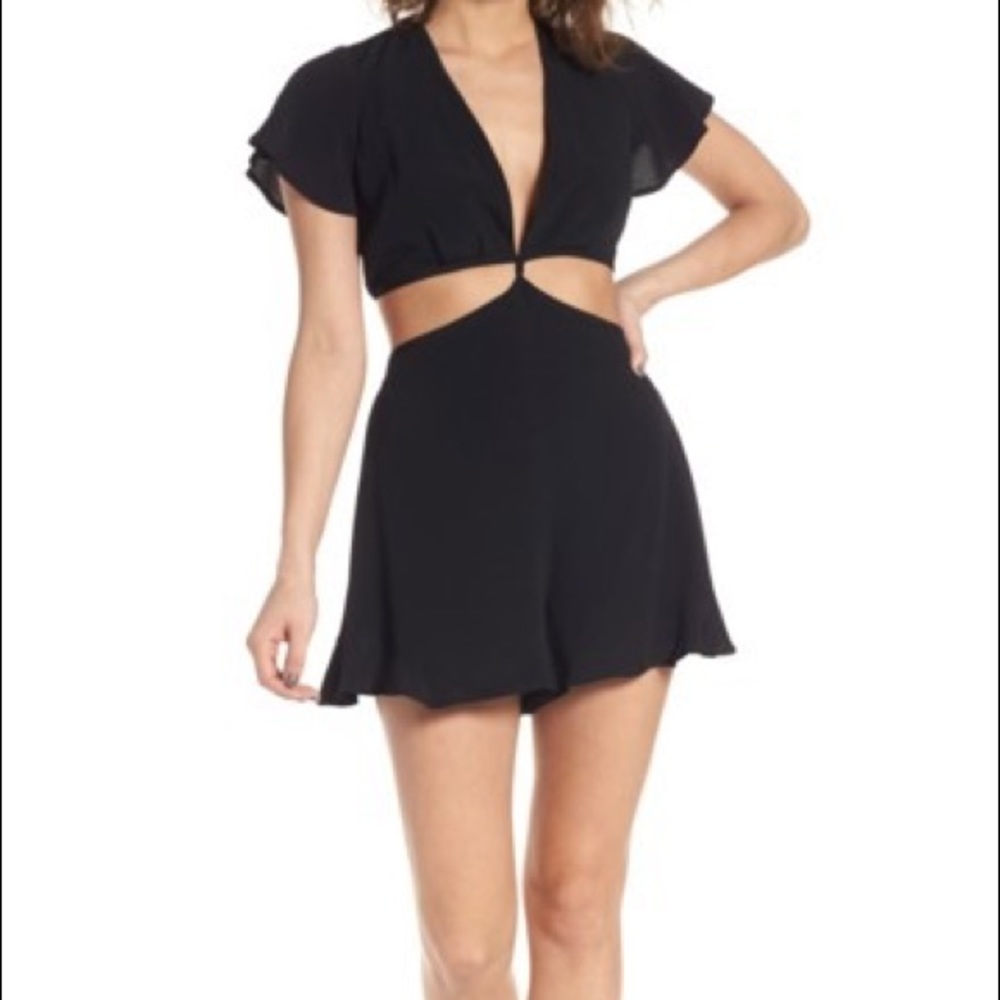 ASTR the Label | Viviana Cutout Romper | Black | M